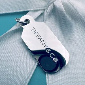 Tiffany & Co. Diamond Tag Charm in Silver with Original Packaging